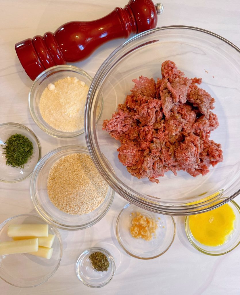 Ingredients for Italian Meatloaves.