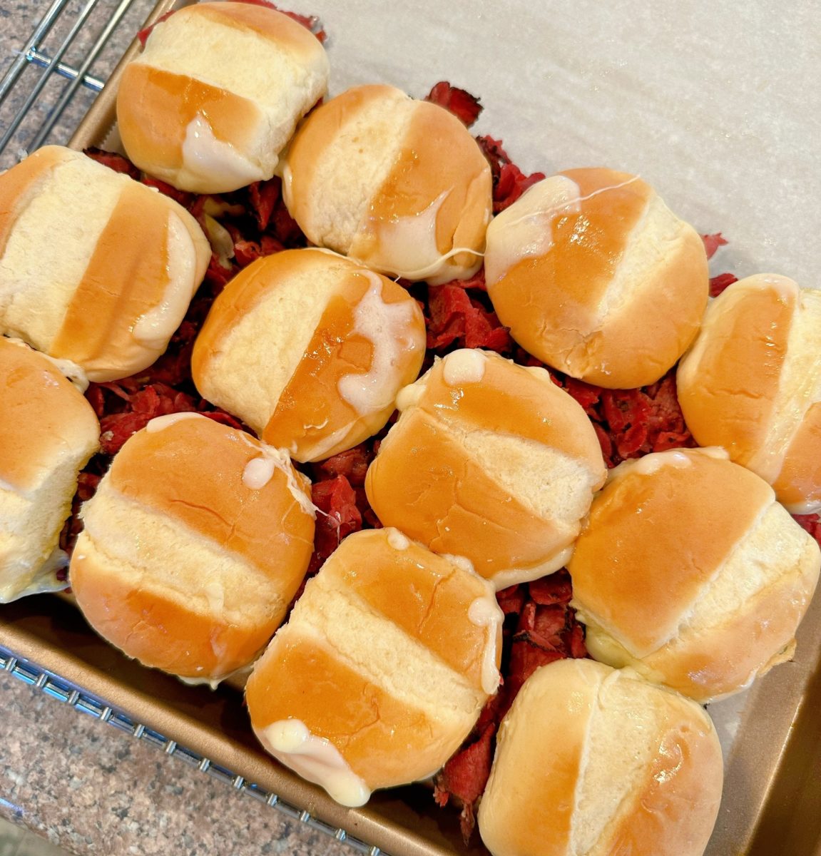 Hot Pastrami & Swiss Cheese Sliders Norine's Nest