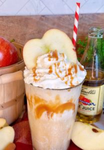Close-up photo of apple cider float.