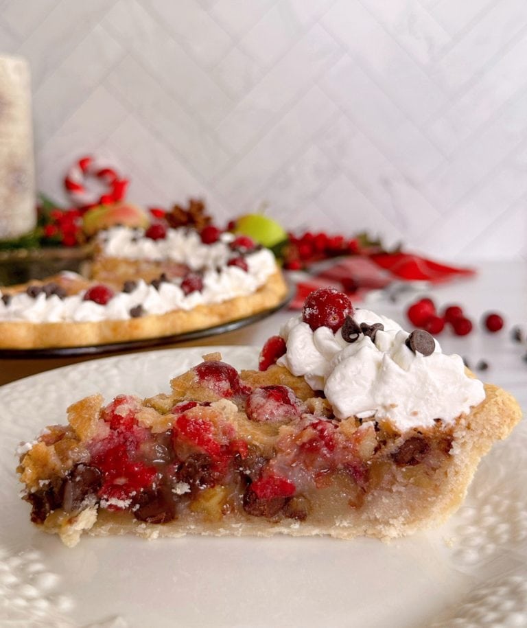 Cranberry Chocolate Walnut Sliced pie.