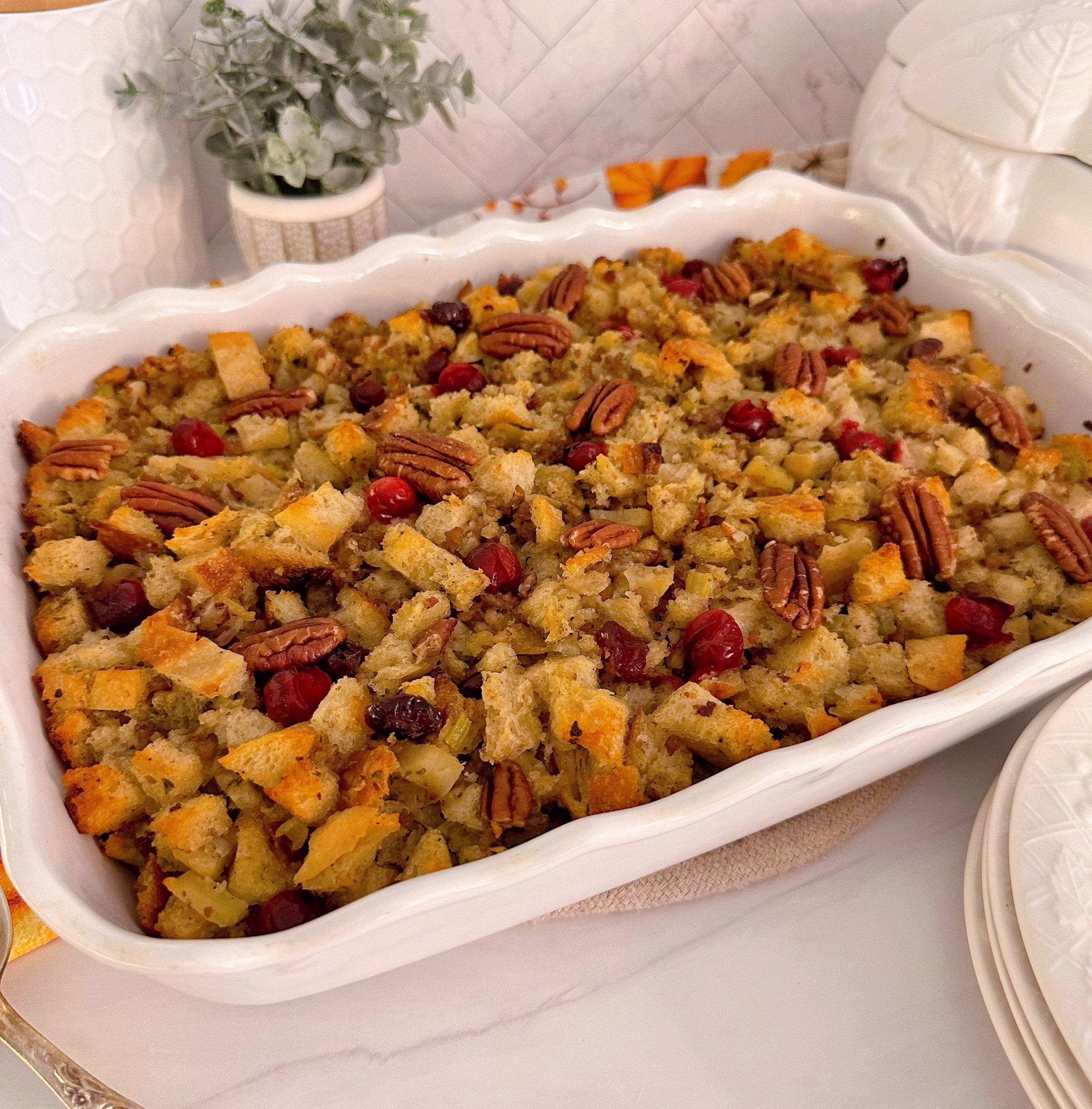 Sausage Cranberry Sourdough Stuffing | Norine's Nest
