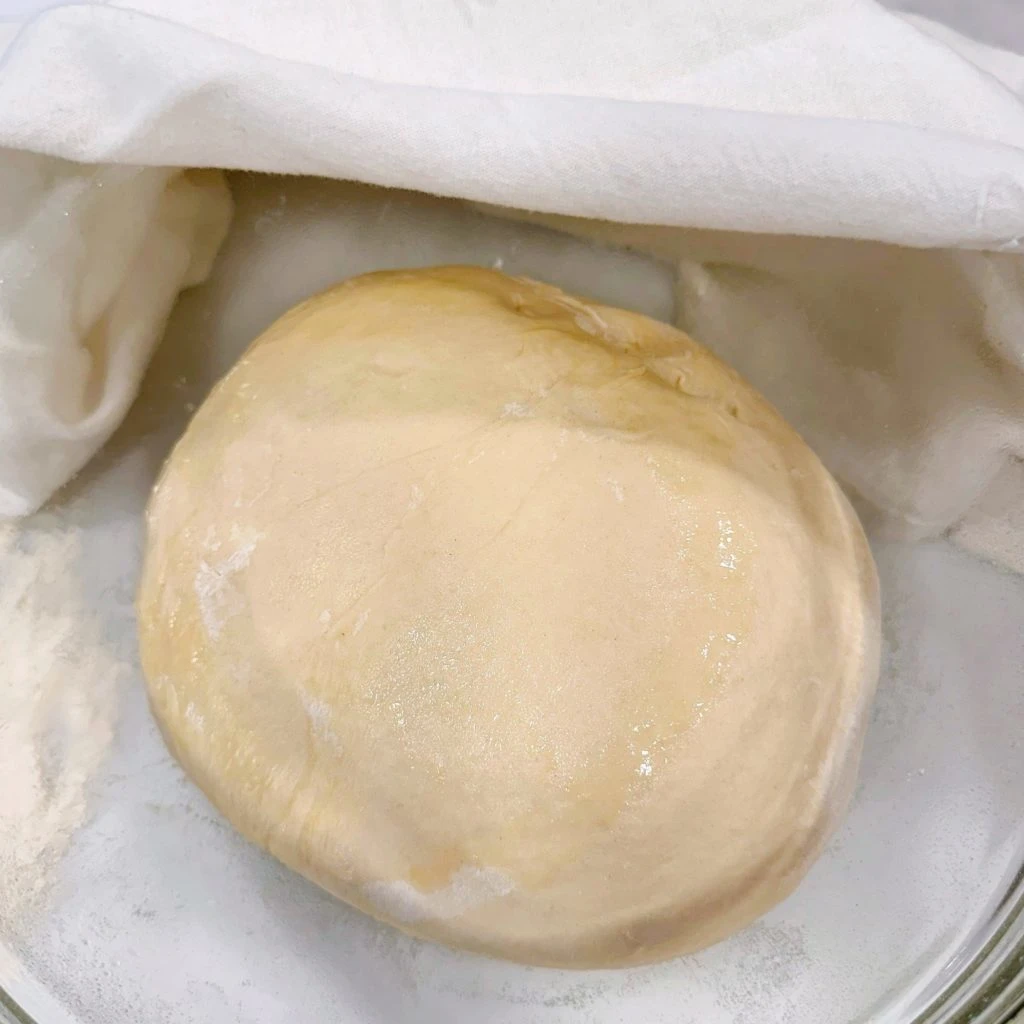 Place the bread dough in a well-oiled bowl and turn over.