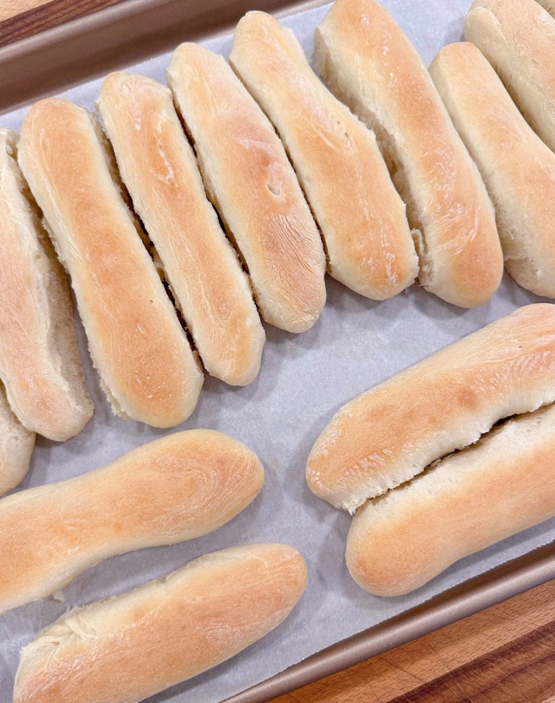 Baked breadsticks.