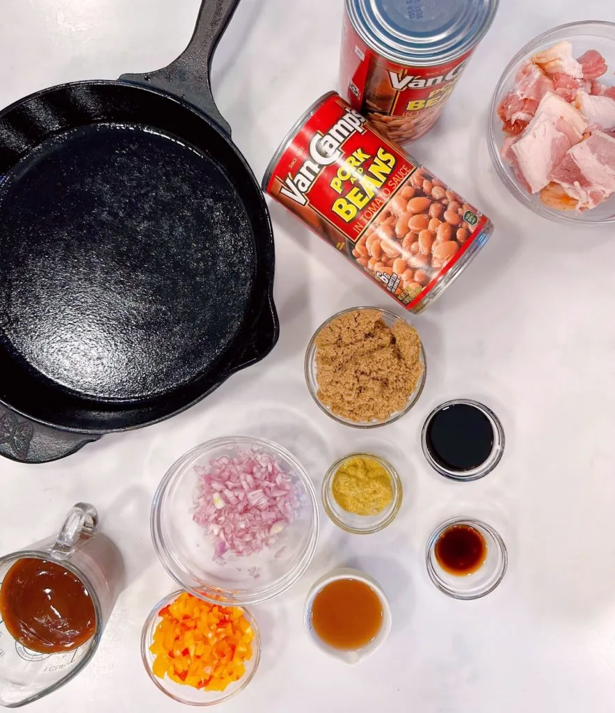 Ingredients on a white countertop.