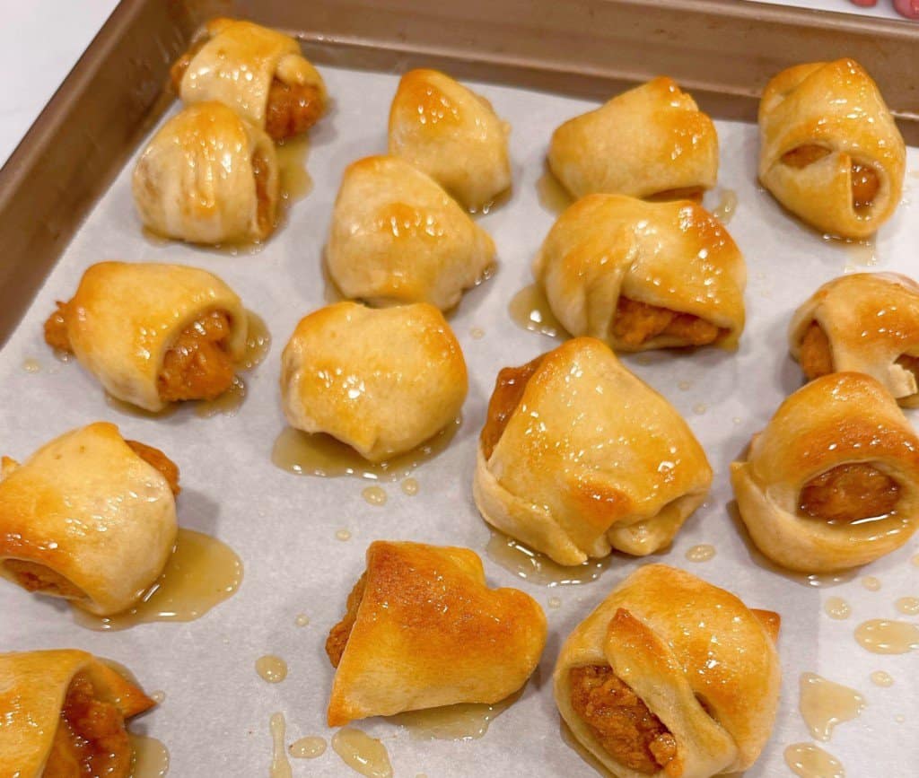 Baked chicken wrapped nuggets.