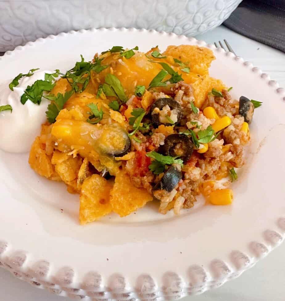 Cheesy Taco Rice Casserole.