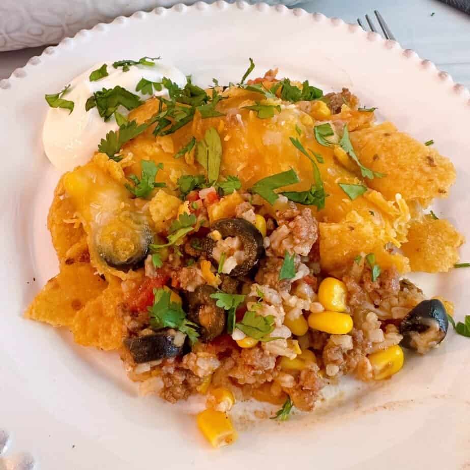 Cheesy Taco Rice dinner recipe.