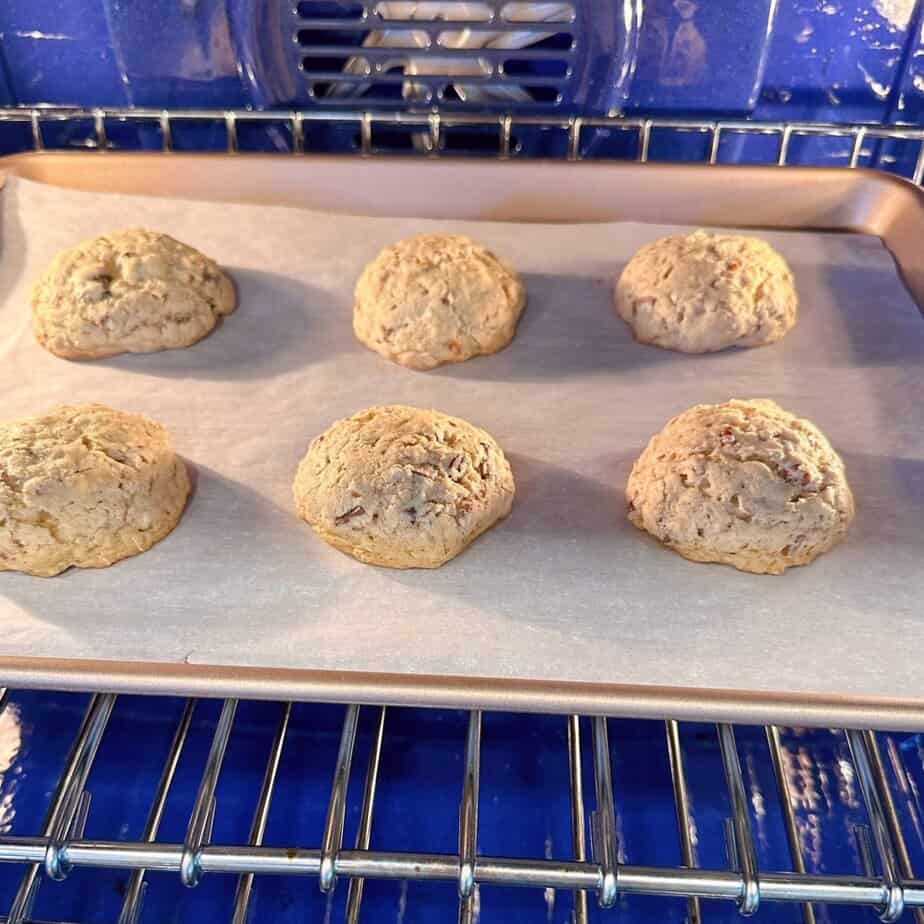 Cookies baking in the oven.