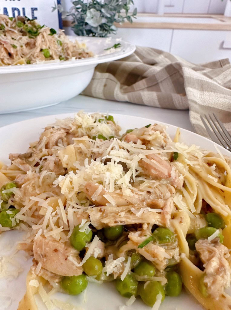 Serving of Creamy Herbed Mushroom Skillet Dinner.