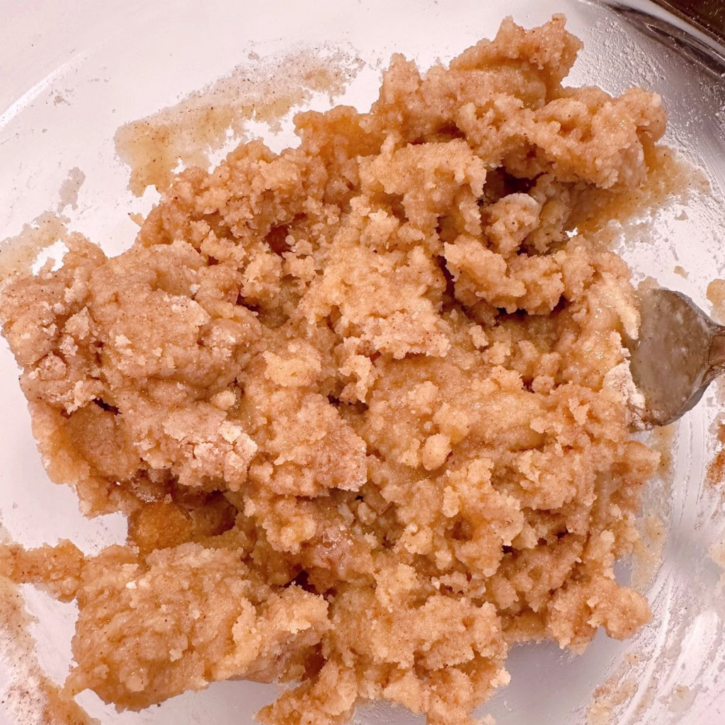 Crumb topping mixture without extra flour.