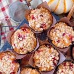 Cranberry Pumpkin Muffins in the muffin tin.