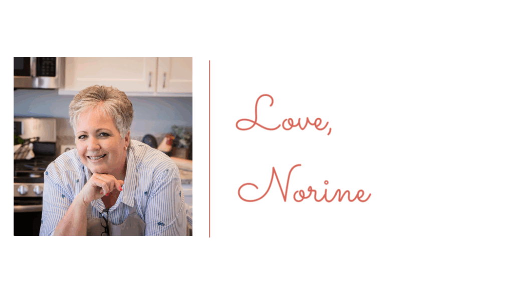 Norine from Norine's Nest and her signature.