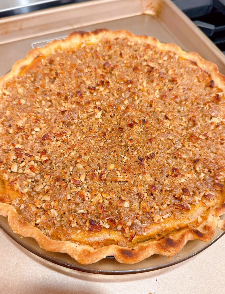 Baked crumb topping.
