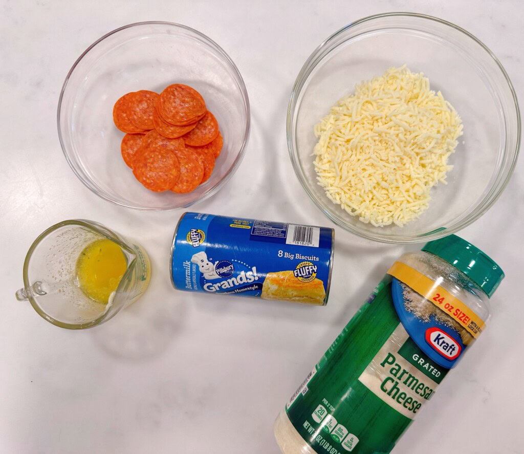 Ingredients for Biscuit Pizzas.
