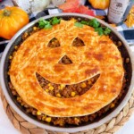 Jack-o'-lantern Sloppy Joe Halloween Pie.