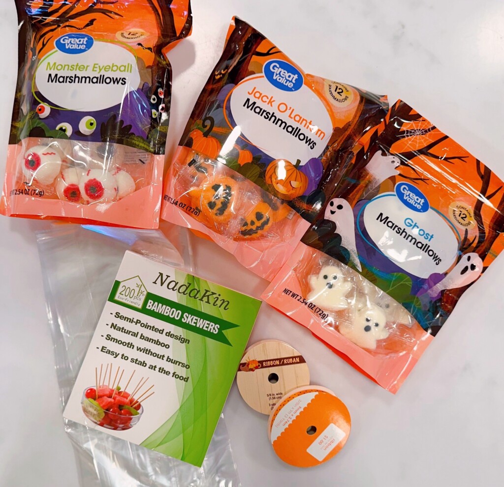 Ingredients needed for Marshmallow Pops.