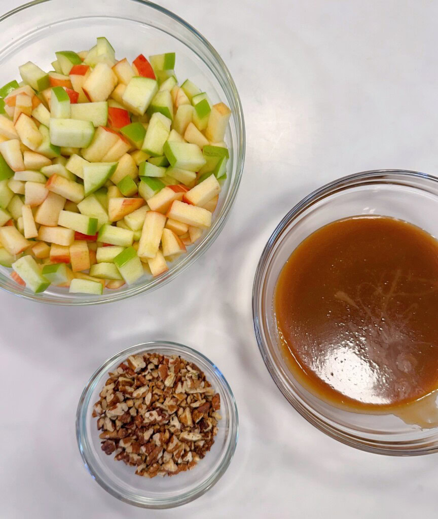 Caramel Apple in a cup ingredients.