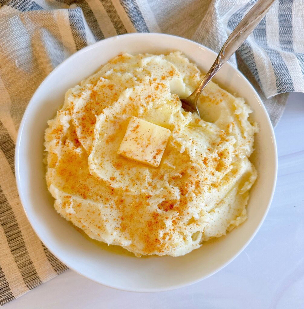 Whipped Mashed Potatoes with butter.