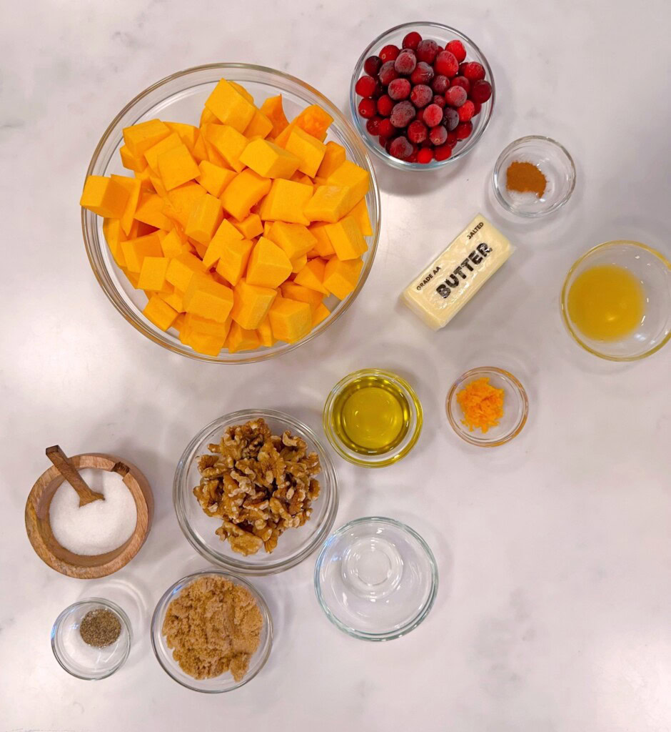 Ingredients for Roasted butternut squash.