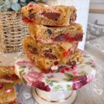 Stacked Valentine's Day Blondies.