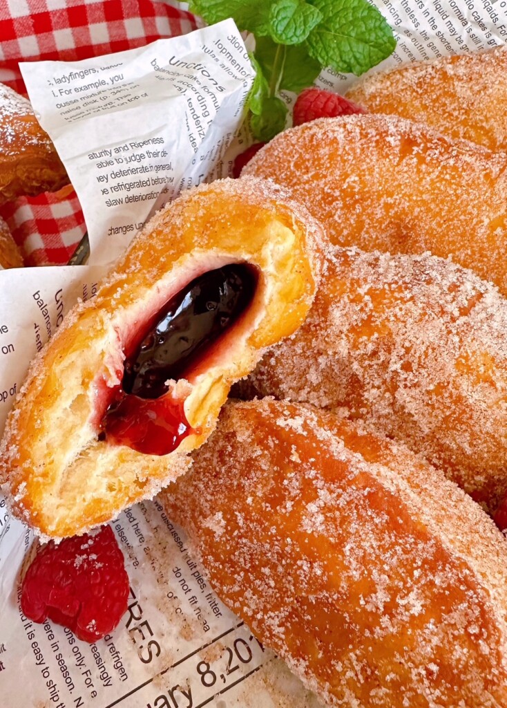 Fried Hand Pie with Fruit Filling exposed.
