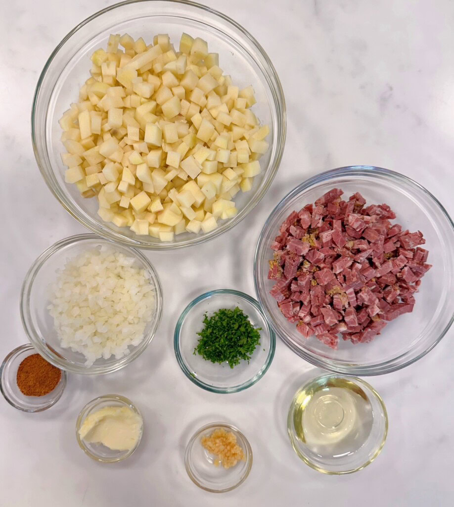 Ingredients for Corned Beef Hash.
