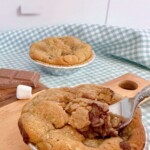 Fork digging into a mini S'mores Pie.