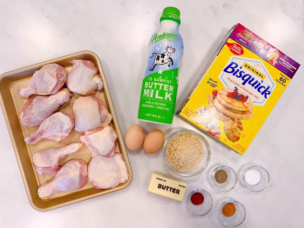 Ingredients for Oven Fried Chicken.