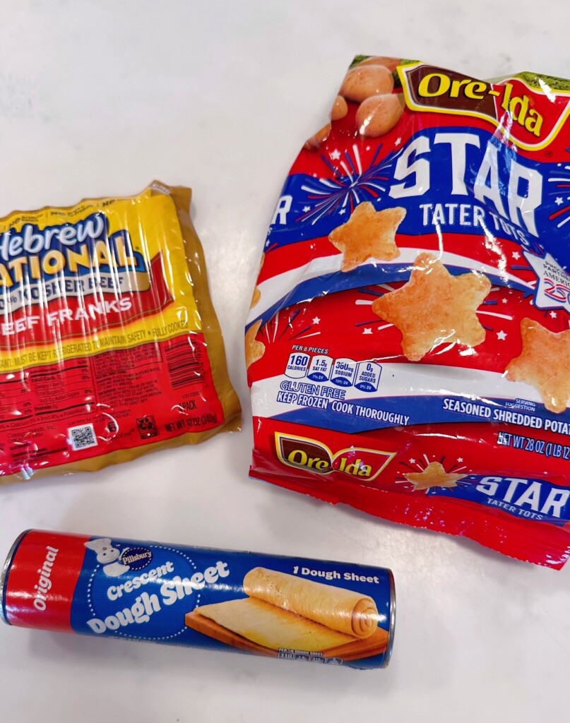 Stars and Stripes Ingredients on a table.