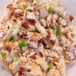 Chicken Bacon Ranch Salad combined in a large bowl.