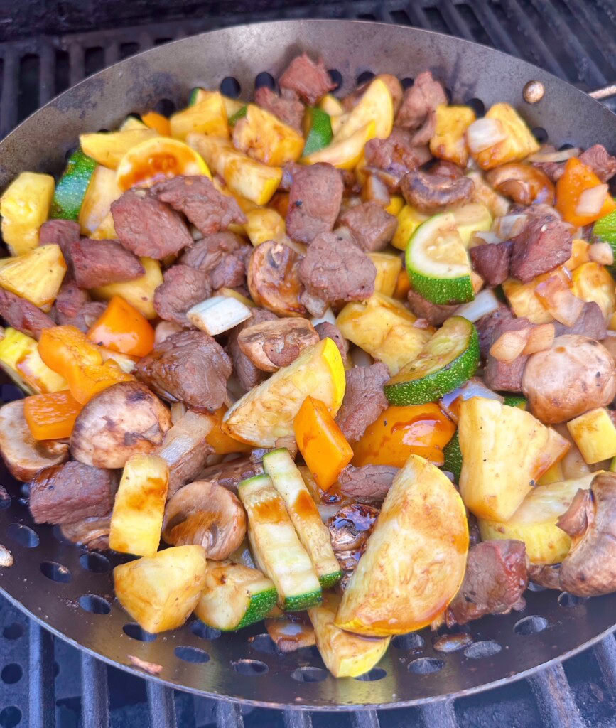 Finished Dish in the grill basket.