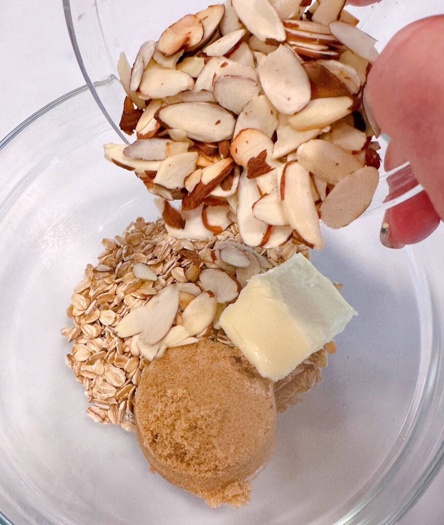 Streusel toppings in a bowl.
