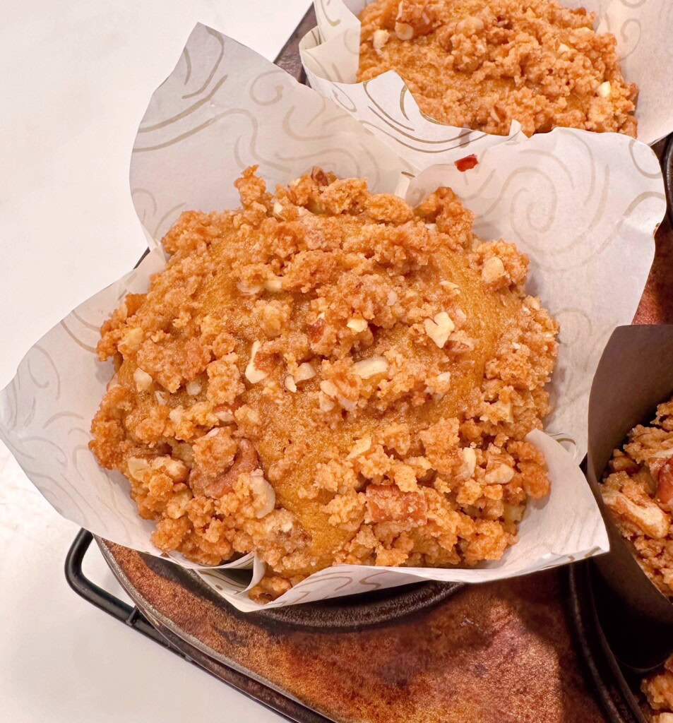 Baked Pumpkin Ginger Streusel Muffin.