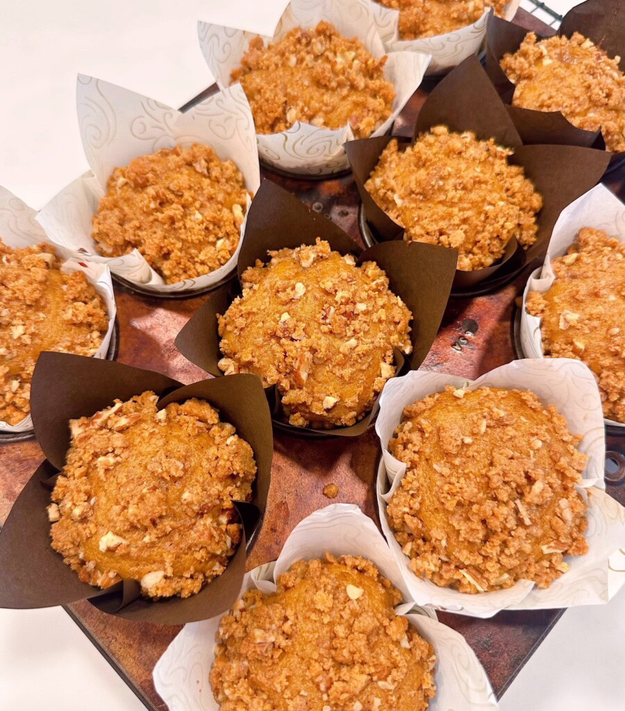Baked Muffins in the baking tray.