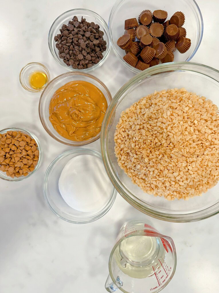 Ingredients for Best Ever Reese's Scotcheroos.